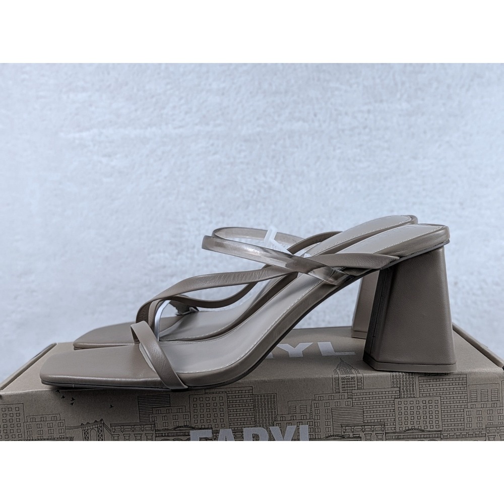 Faryl by Farylrobin Tan Strappy Block Heel Sandals Square Toe Size 13